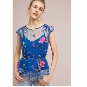 Tracy Reese x Anthropologie Embroidered Topaz Top